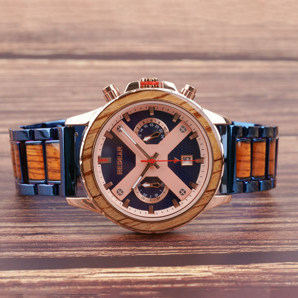 Helios hybrid-Zebra sunshine gold – Redear Watch
