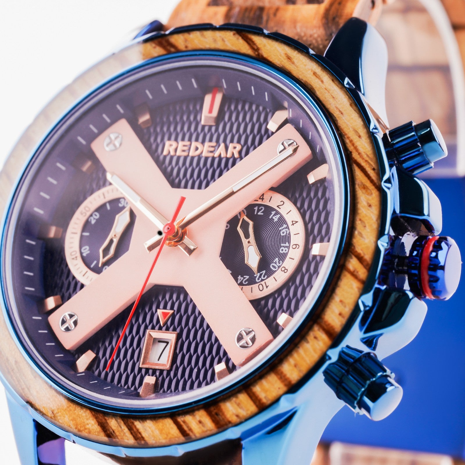 Helios wood- Zebra Ocean blue
