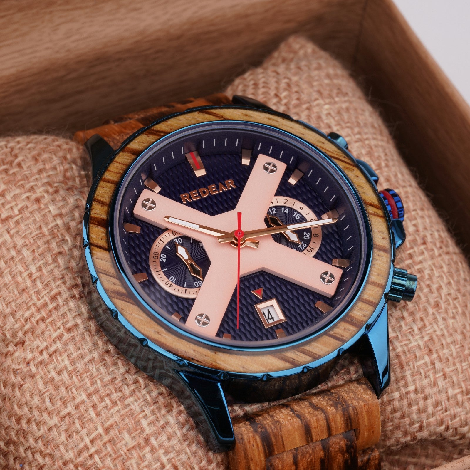 Helios wood- Zebra Ocean blue